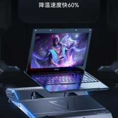 绿巨能（llano）笔记本散热器电脑支架游戏本底座大风力调速双涡轮通用联想戴尔外星人拯救者平板水冷
